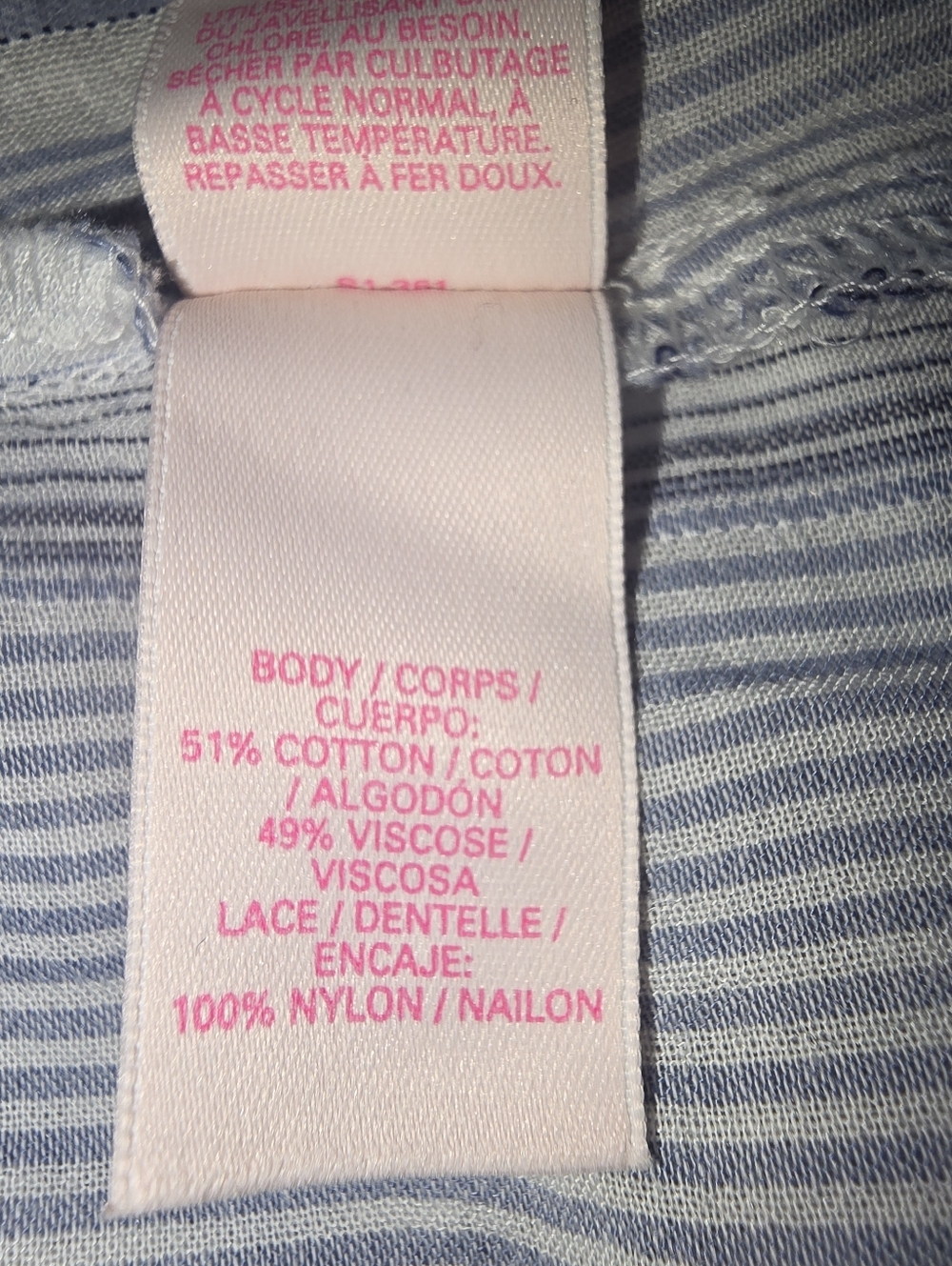 Victoria's Secret Striped Blouse - Blue & White Vertical Stripe V-Neck Top Large - Picture 10 of 11